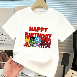 Hot Toys | Marvel Avengers Birthday Shirt for Boys and Girl Superhero Graphic T Shirt Kids Happy Birthday Party Top