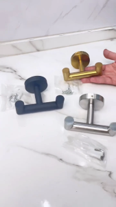 BAOKEMO Wall Mounted Bathroom Double Bracket Hook Circular Base Hanger Key Hook Suitable For Living roomKitchen