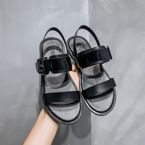 Summer Universal Flat Roman Sandals Womens New 2025 Student Versatile Soft Bottom Large Size Shoes 41 to 43 Trendy Fashionable