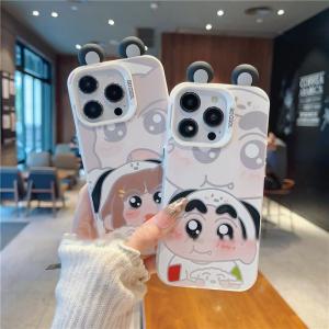 Cute Panda Ear Phone Case for Couples Female Version Xiaomi 15/14 Anti-Fall Soft Shell Compatible with iPhone 16 New Model Apple 15Promax