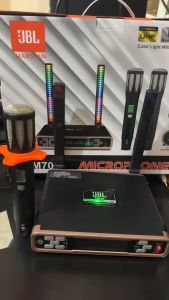 Newest JBL Harman VM700 Chargerable UHF Bluetooth Wireless Microphone With LED Breathing Light For Professional KTV Entertainment, Stage Performance, and Family Entertainment