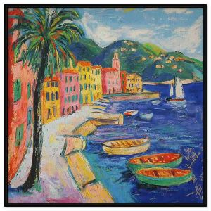 Tranh sáp dầu phong cảnh bờ điển đẹp. Tranh treo tường dán tường canvas trang trí. CGI-1903