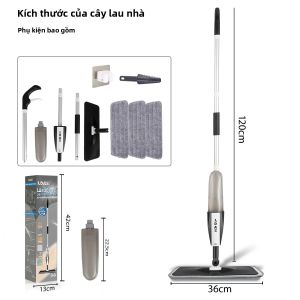 Chổi Lau Nhà DARIS Kèm Bình Xịt 360ml 3 Miếng Lau Sợi Microfiber Dụng Cụ Cọ Rửa Kẹp Chổi - Dùng Được Cho Sàn Khô Và Ướt Dụng Cụ Vệ Sinh Sàn Phẳng Thân Thiện Với Môi Trường
