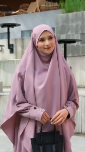 LONICA Abaya Haji Umroh + Long French Khimar Instan