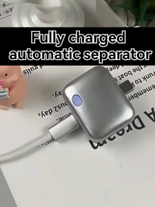Smart Auto Eject Charger Adapter Charger Type-C Adapter Automatic Power-Off Full-Capacity Separator