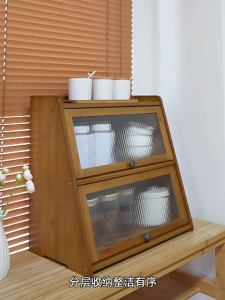 【i.Rumah】Bamboo Cabinet Coffee Table Storage Rack Living Room Dining Table Multifunctional Storage Rack