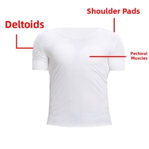 Mens Invisible Muscle Shirt Shoulder Pads Tight T-shirt Base Shirt Vest Slim Fit Ice Silk Youth Fashion Business Casual Short Sleeve V-neck