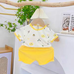 Bộ đồ tăm lạnh size 8-18kg kiểu cộc tay in kín cho bé trai bé gái