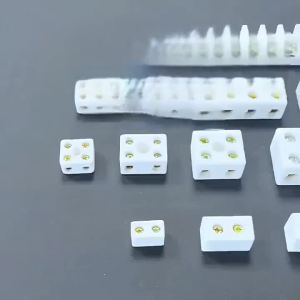 【New】5Pcs 2 Postion 5 Hole Ceramic Wiring Terminal Block high frequency porcelain Dua