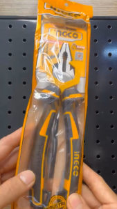 Kìm răng 8 inch ~20cm INGCO HCP28208 thép CR-V đen bóng chống mài mòn tay cầm vàng đen hai màu chắc chắn độ bền cao phù hợp cơ khí sửa chữa lắp đặt dân dụng và công nghiệp