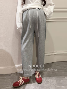 Quần Ống Rộng Cho Bà Bầu Quần Dài Thường Ngày Ống Đứng Rộng Rãi Thoải Mái Bằng Cotton Polyester Mùa Xuân Thu