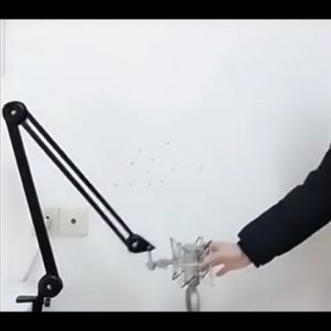 Metal Articulating Arm with Built-in Spring Foldable Microphone Stand for Desk