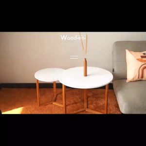 Wooden Projects Meja Sudut Ruang Tamu Belajar Lesehan Aesthetic Minimalis Serbaguna - MJL67