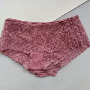 กางเกงในสตรีแบรนด์ดังจากเคาน์เตอร์ส่งออกเกาหลีกางเกงในบ็อกเซอร์ผ้าฝ้ายเป้าไร้รอยต่อเซ็กซี่กึ่งโปร่งใสรัดสะโพกผ้าลูกไม้