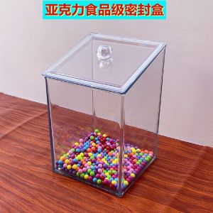 Thickened Acrylic Transparent Food Sealed Display Box with Lid Plastic Flip Cover Candy Storage Organizer Box for Home Use