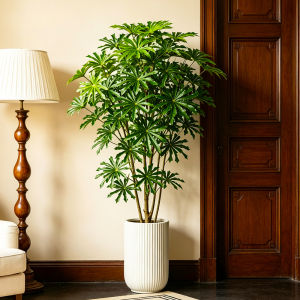 Kmitang | 80-96cm Fake Monstera Tree Artificial Cassava Plant Faux Tropical Palm Trees Green Livistona Plastic Ficus Leafs For Home Decor