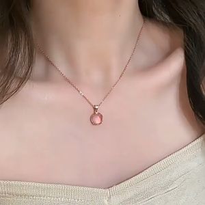 Nicedays🍒Kalung Liontin Kristal Imitasi Ceruk Rantai Tulang Selangka Mewah Ringan Hadiah Sahabat
