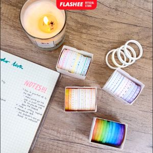 Flashee 10 Rolls Simple Abstrack Washi Tape Deco Masking Tape Selotip Jurnal DIY Scrapbook