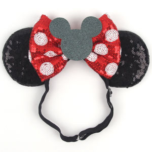 Disney | Cute Mouse Ears Adjustable Elastic Headband For Adult And Kids Bow Nylon Hairband Festival Party Cosplay DIY Hair Accessories
