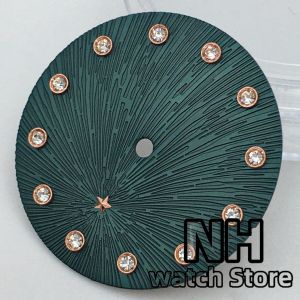 NH 24.5mm Star Watch Dial Green Purple Pink Mother Pearl Dial Gold Rose Gold Diamond Index Fit 31mm NH05 Lady Watch accessories