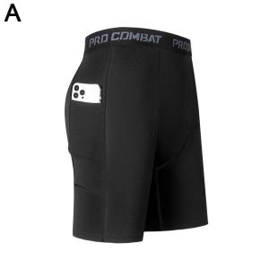 High Performance Mens Compression Shorts With Pocket - Quick Dry Breathable Stretchy Base Layer For Cycling Sports Gym