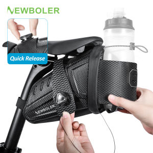 NEWBOLER 2.5L Waterproof Bicycle Saddlebag Quick Release MTB Road Bike Saddlebag Reflective Striped BikeTool Bag MTB Accessories