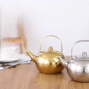 Large capacity thickened stainless steel teapot hotel restaurant tea pot with lid kettle