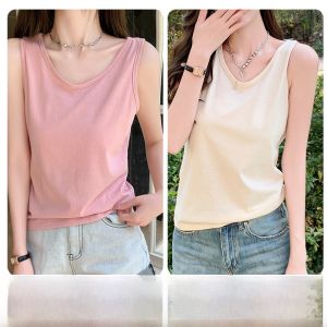 MiiOW | เสื้อกั๊กแขนกุดผ้าฝ้ายน้ำแข็งหลวมๆ สำหรับผู้หญิงในช่วงฤดูร้อน เสื้อคลุมกันหนาวแบบลำลองสไตล์เกาหลี ใส่สบาย ระบายอากาศได้ดี