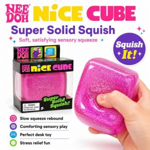 Glitter Colorful Cube Squishy Slow Rebound Stress Relief Toy Sensory Squeeze Fingertip Vent Toy