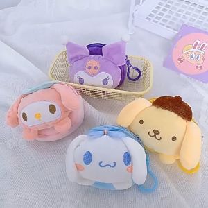 10CM 三丽鸥卡通可爱毛绒蝴蝶结珍珠链钥匙扣零钱包 10CM Sanrio Cartoon Coin Purse
