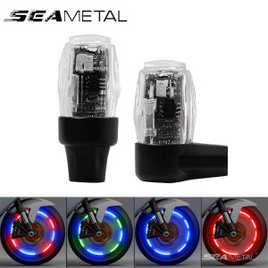 Seemetal 4 chiếc Đèn lốp led xe đạp xe máy thông dụng có thể sạc lại đèn ở mũ van lốp xe hơi phụ kiện trang trí chống thấm nước phát sáng nhiều màu
