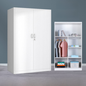 Iron Wardrobe For Home Sliding Door Bedroom Balcony Locker Kids Cartoon Simple Storage Wardrobe with Lock