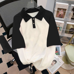 Casual Polo Shirt Mens New 2025 Patchwork Color Block Half Sleeve Loose Fit Summer Short Sleeve T-Shirt Cotton Youth Fashion