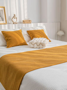 Nordic Pure สีเตียงหางผ้าห่มเตียงธง < Ne3> Home Decor หมอนสีเหลืองรูปแบบเรขาคณิต < Ne1> สไตล์ < Ne2> ผ้านวม