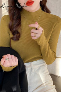 (13 colors) LAREINE Half turtleneck sweater womens base slim-fit stylish knit top thin long sleeves