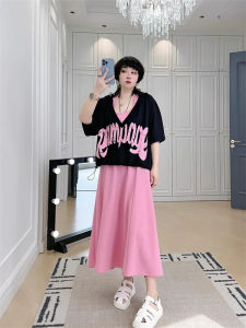 Summer Fresh plus Size Womens Dress Stylish Midi Length Beautiful Set Dress Polyester Fiber Casual Commute Style plus Size