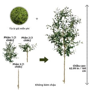 Cành Cây Ô Liu Nhân Tạo 120-180CM Cây Giả Trang Trí Hiện Đại Tối Giản Màu Xanh Lá Cây Cho Nhà Cửa Vườn Phòng Khách Ban Công Cửa Hàng