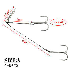 Spinpoler Corkscrew Stinger Rig Hook Double Sharp Treble Pike Bass Fishhook High-Carbon Steel For Soft Lure Fishing Equipment