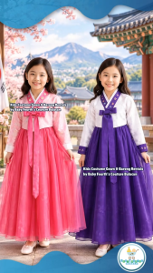 United Nation Traditional Korean Korea Hanbok Dress Costume Girl for Kids National Attire for UN Events for Kids