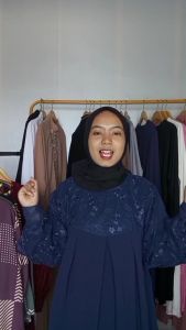 Anfaf Fashion Aghnia Maxi gamis Brokat Remaja Gamis Brokat Tileu Mewah Jumbo Bahan Ceruty Babydoll Mix Brokat Dress Wanita Jumbp Lengan Panjang baju Kondangan Dress Seragam Pengajian Busana Muslim Baju Lamaran Brukat Wisuda Dress Bridesmaid Import BKK Fa