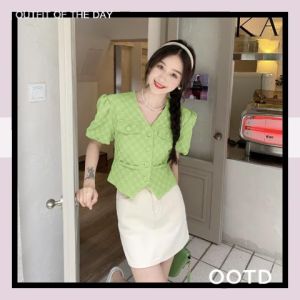 LH.Bigsize ฮอตฮิต💥สื้อแฟชั่นผญ เสื้อคอวีแขนสั้นแต่งกระดุมมีกระเป๋าหน้า เสื้อผ้าผู้หญิงผ้านิ่มเบาสบายแมทช์ได้ง่ายกับทุกชุดต้องรีบมาตำ👍