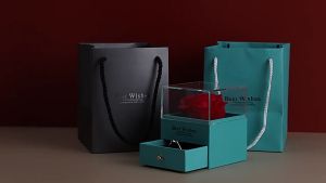 Kotak Perhiasan Bunga Mawar & Gift Box Acrylic