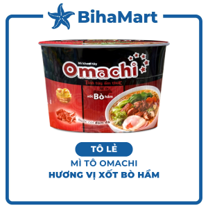 [TÔ LẺ] - MASAN - Mì tô khoai tây Omachi hương vị Xốt Bò Hầm Mì Omachi Xốt bò hầm tô Mì khoai tây Omachi tô (93g/tô)