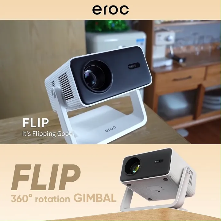 EROC Flip Gimbal Projector FULL HD 1080P / 450ANSI / Autofocus / Bluetooth Mini Projector