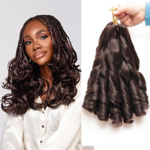 ฝรั่งเศส Curl Braiding ผม 12/16/24 นิ้วภาษาฝรั่งเศสคํา Curl โครเชต์ Braids สั้น Curly ผมโครเชต์ Bouncy สังเคราะห์ knotless Braiding