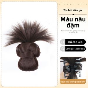 XIAOQI | Kẹp Tóc Giả Dạng Búi Thấp Tự Nhiên