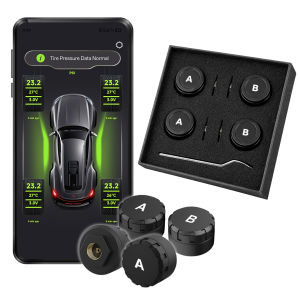 Wireless Bluetooth Tire Pressure Monitor APP Real-Time Pressure Temperature Alarm,for RV SUV MPV Van Car Motorcycle Scooter ATV