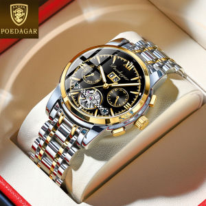 POEDAGAR Luxury Automatic Watch for Men: Waterproof Tourbillon Design & Stainless Steel Sapphire Glass