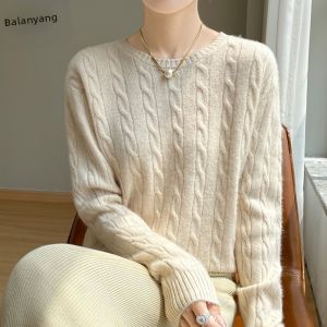 BALANYANG | Lazy Style Round Neck Thick Casual Sweater Knitwear