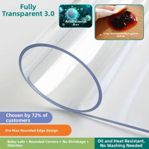 Waterproof Oil-Resistant Heat-Resistant Transparent Tablemat